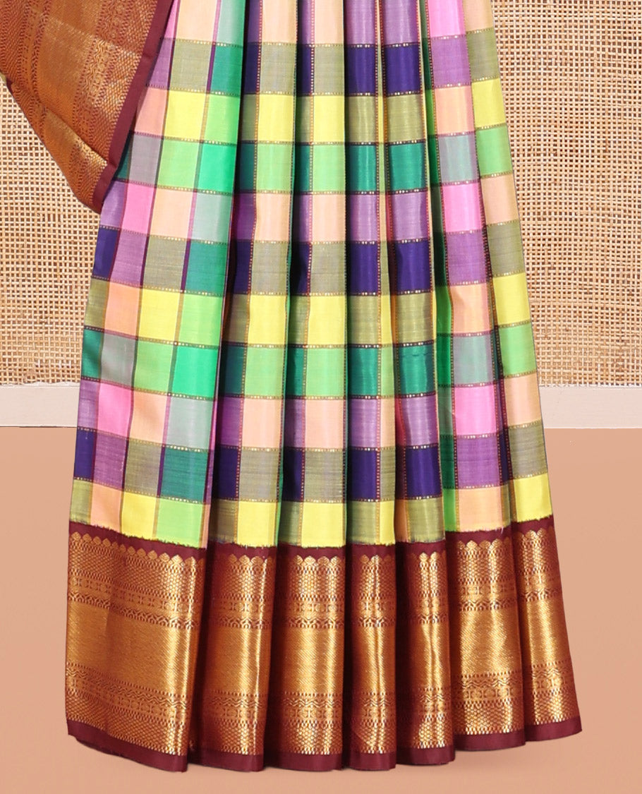 MultiColor Checks Saree