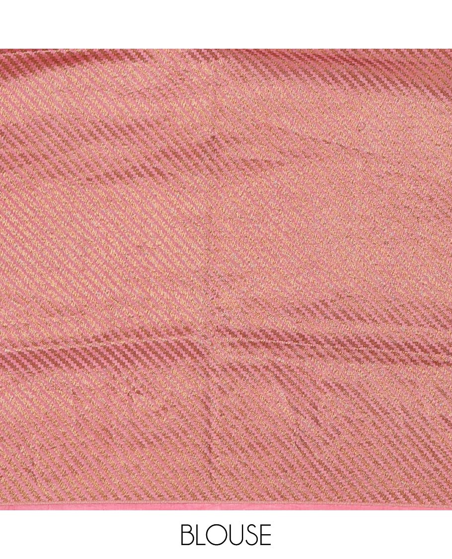 Blue Raw Mango Silk Saree Graced with Buttas, Complemented by a Contrast Traditional Zari-Designed Border, Featuring a Zari-Elevated Pallu, Paired with a Contrast Zari-Striped Blouse