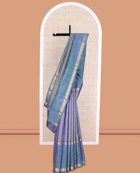 Blue Kanchipuram Chettinad Saree