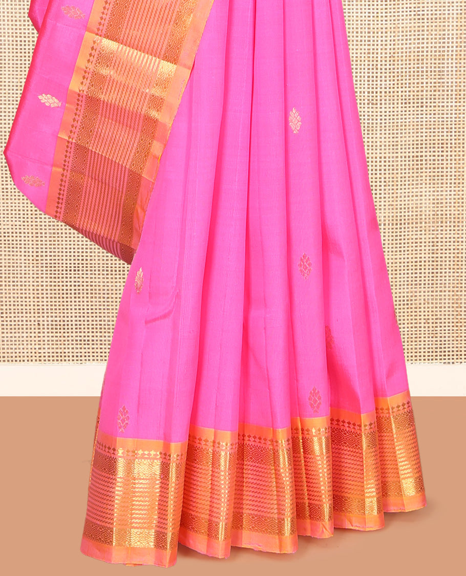 Pink Kanchipuram Silk Saree