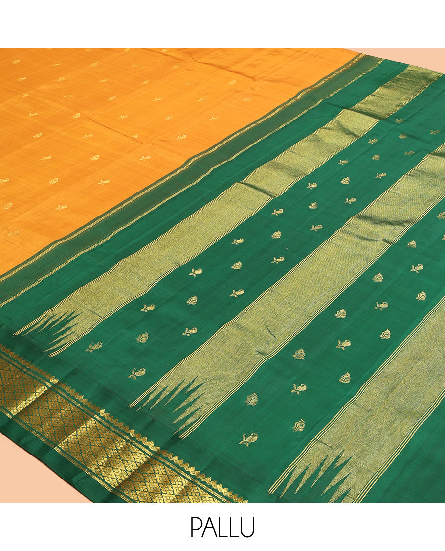 Mustard Kanchipuram Silk Saree