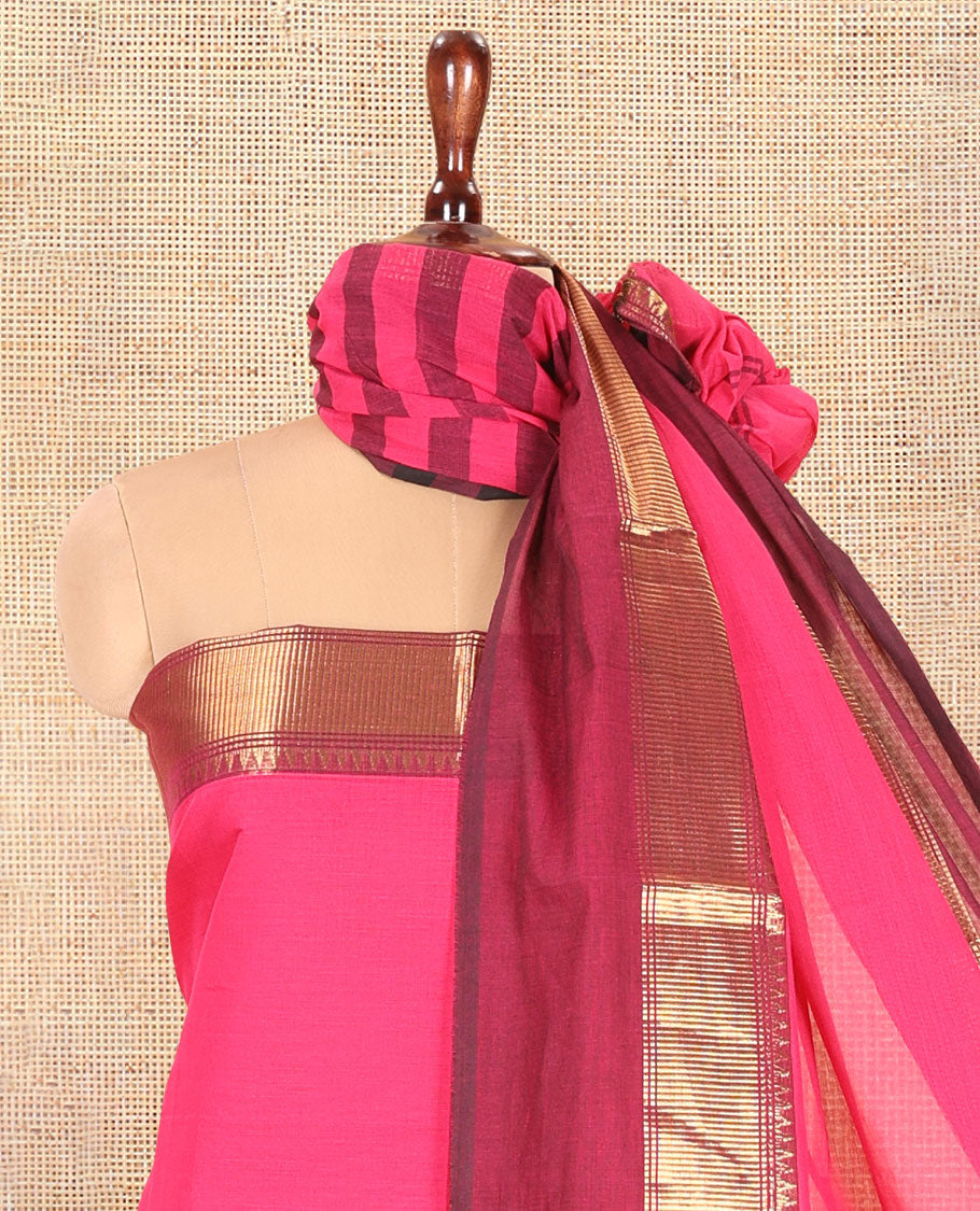 Rani Pink Mercerised Cotton Material Chudidar Set