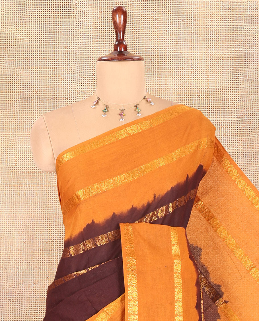Brown Sungudi Cotton Saree