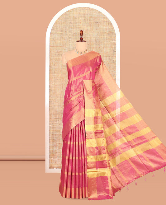 Purple Tissue Cotton Saree