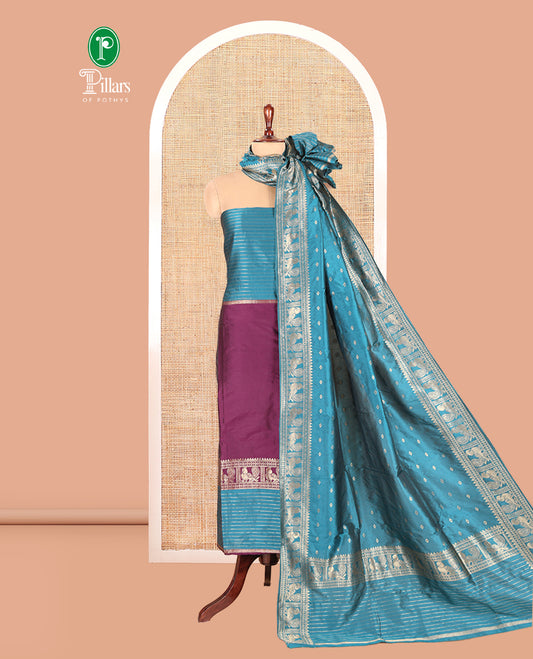 Dark Purple Semi-Silk Material Chudidar Set