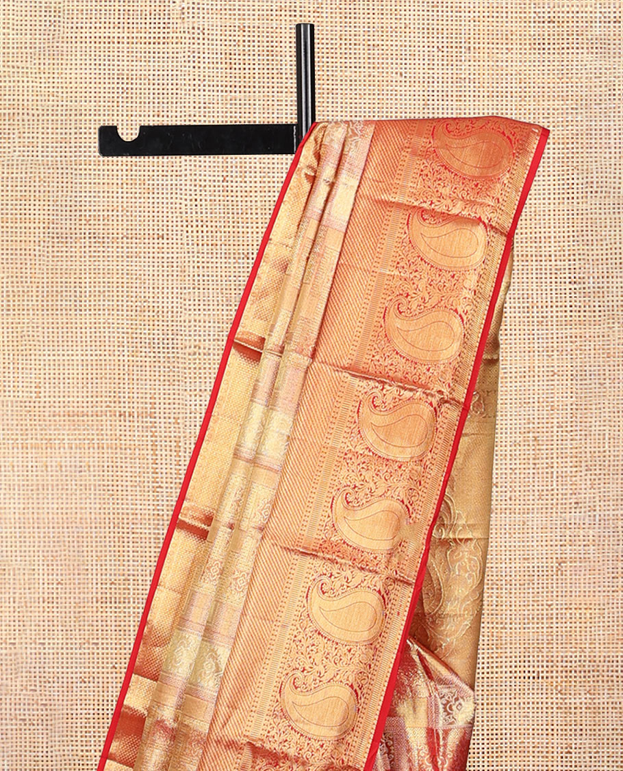 Red Kanchipuram Tissue Silk Saree