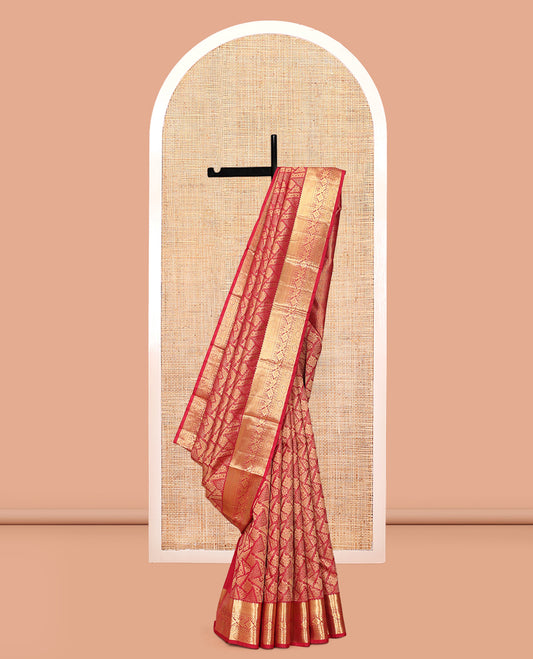 Red Jacquard Kanchipuram Wedding Silk Saree