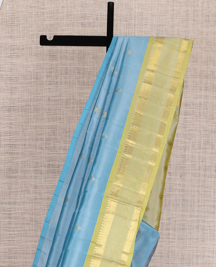 Blue Woven Kanchipuram Silk Saree