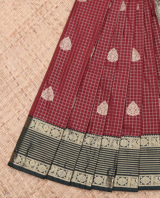 Maroon Traditional Zari Design Budget Silk Saree