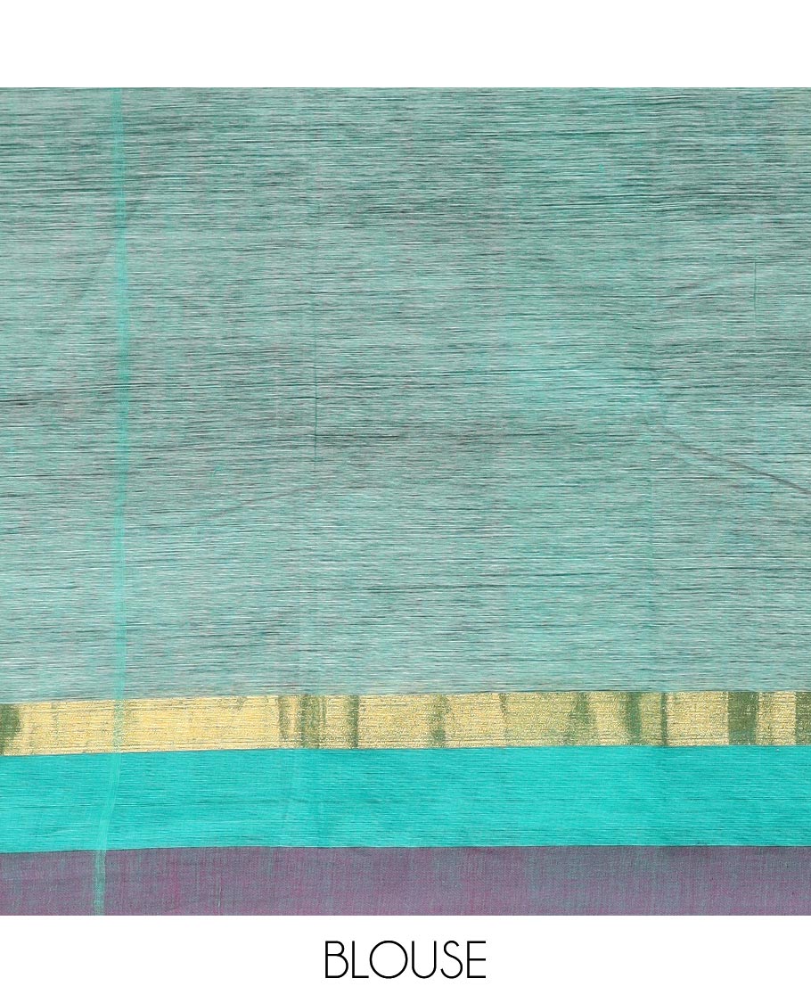 Grey heart ballon bouquet printed Chirala cotton saree, contrast border and pallu of geometric print