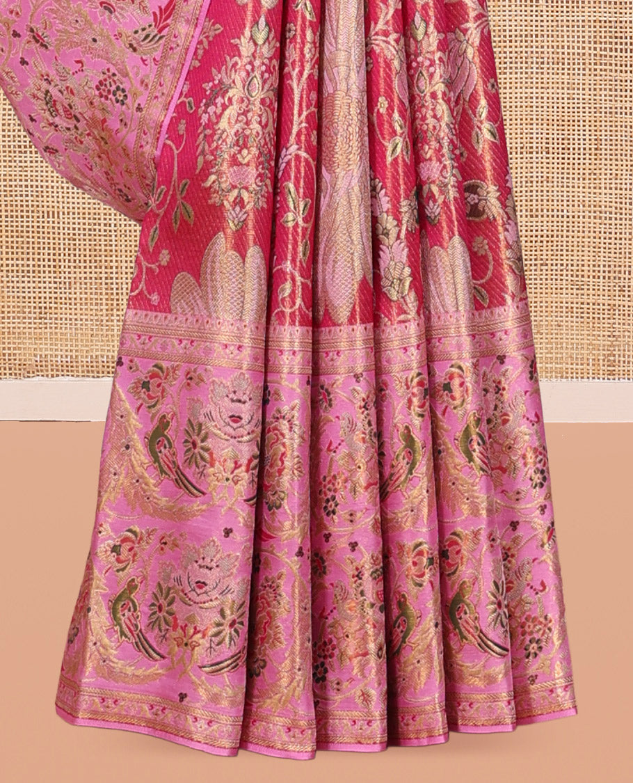 Pink Kanchipuram Tissue Bridal Silk Saree
