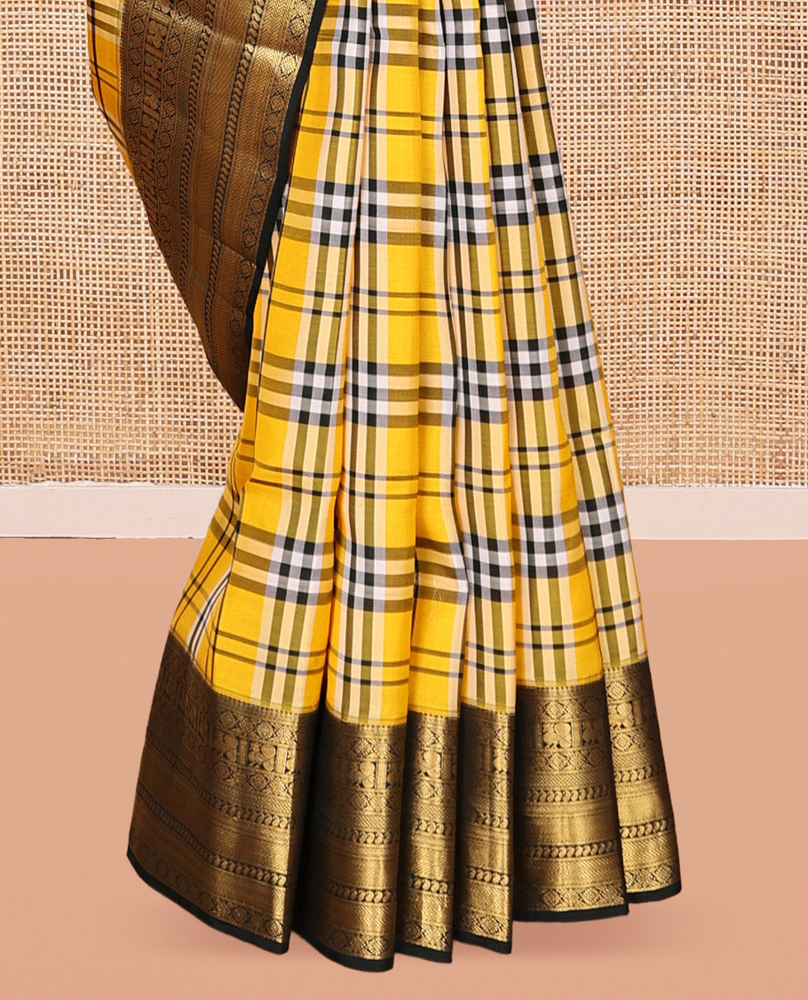 Yellow-Green Vasundhara Lite Silk Saree