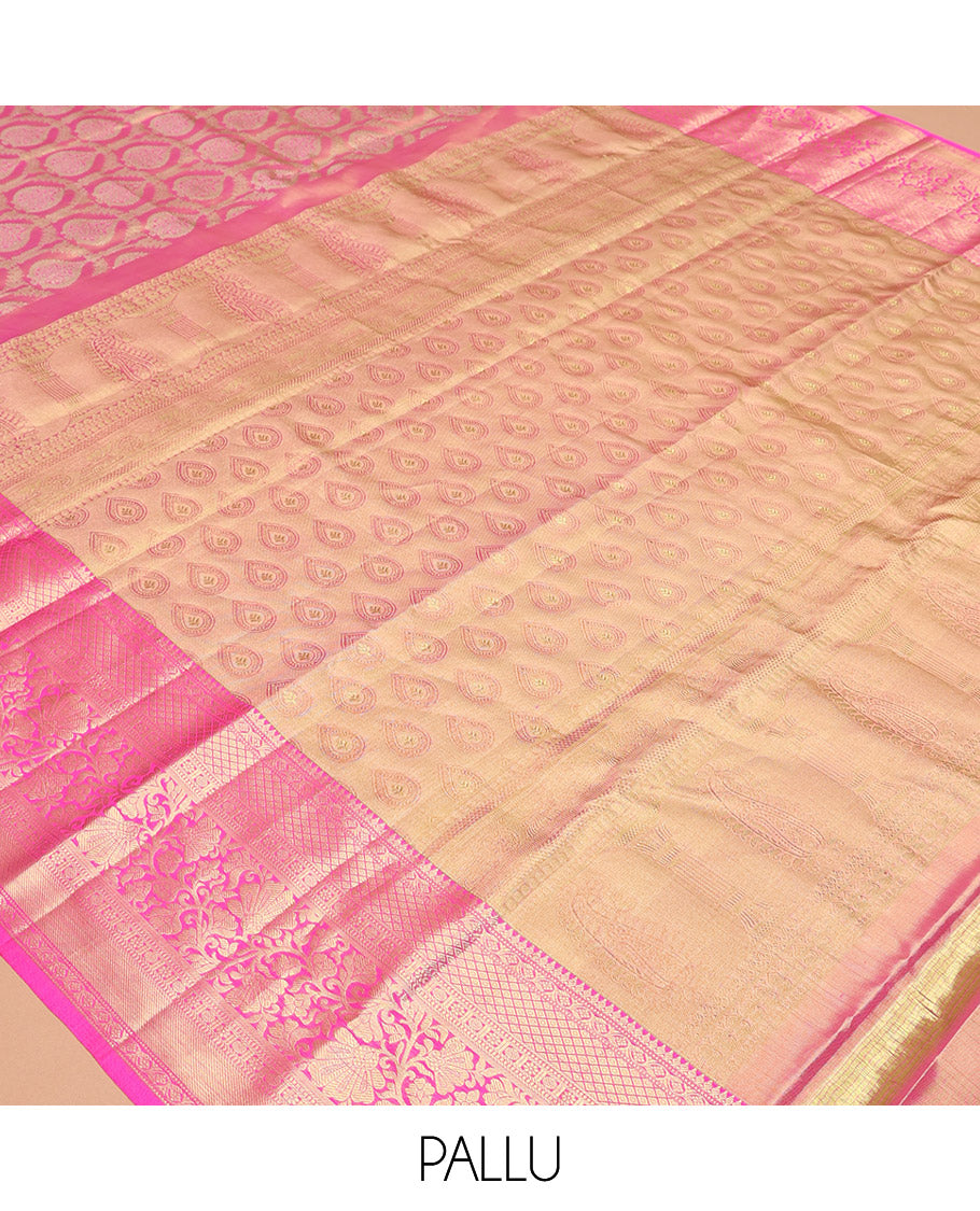 Pink Kanchipuram Tissue Silk Saree