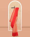 Multi-Color Checked Kanchipuram Silk Saree, Complemented by a Contrast Thazampoo Rekku Bodi Border, Zari Checked Pallu, and Contrast Blouse