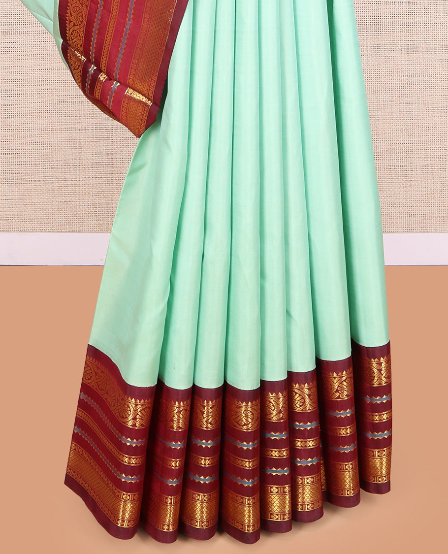 Blue Plain Kanchipuram Silk Saree