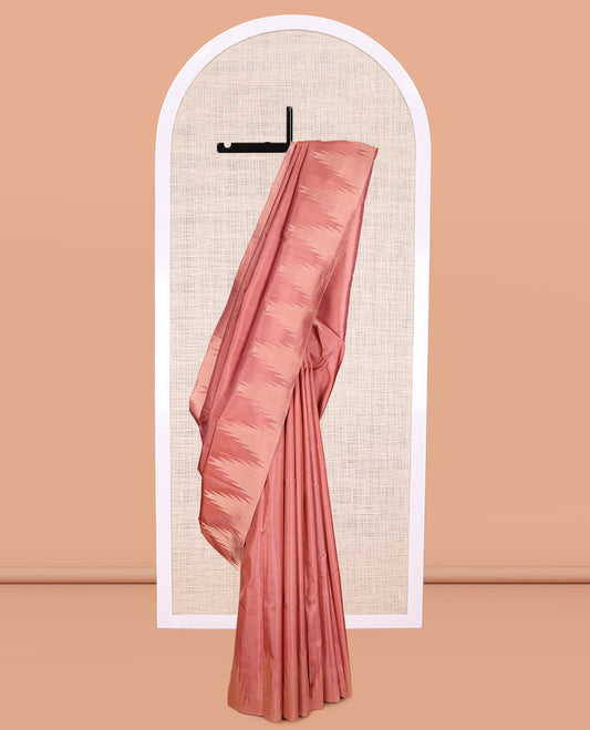 Pink Plain Kanchipuram Silk Saree