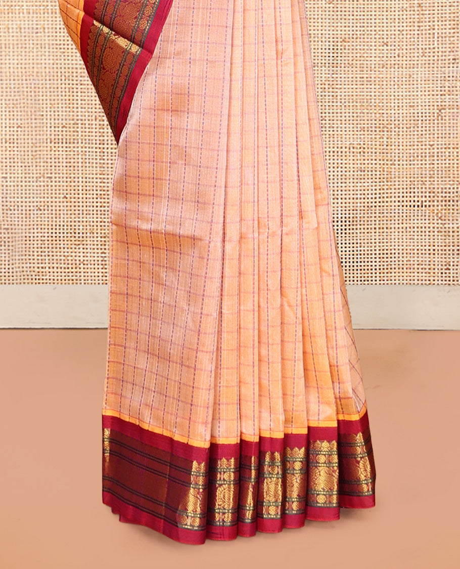 Orange Kuppadam Silk Saree