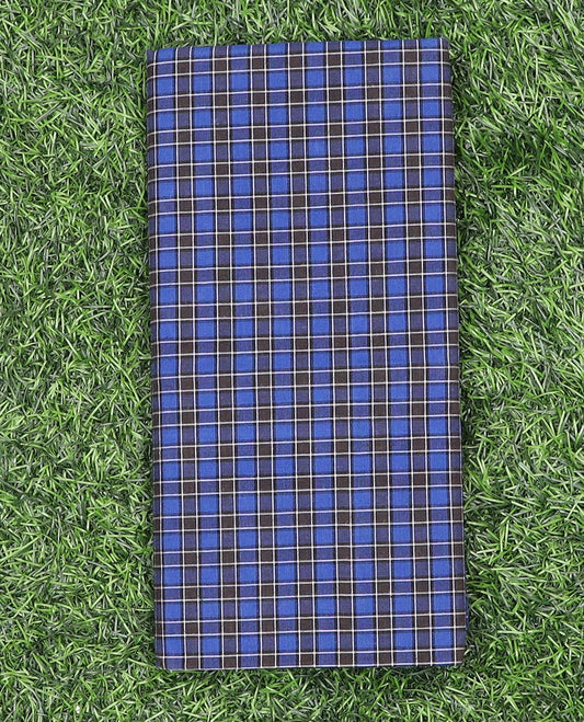 Blue micro checked  cozy cotton lungi