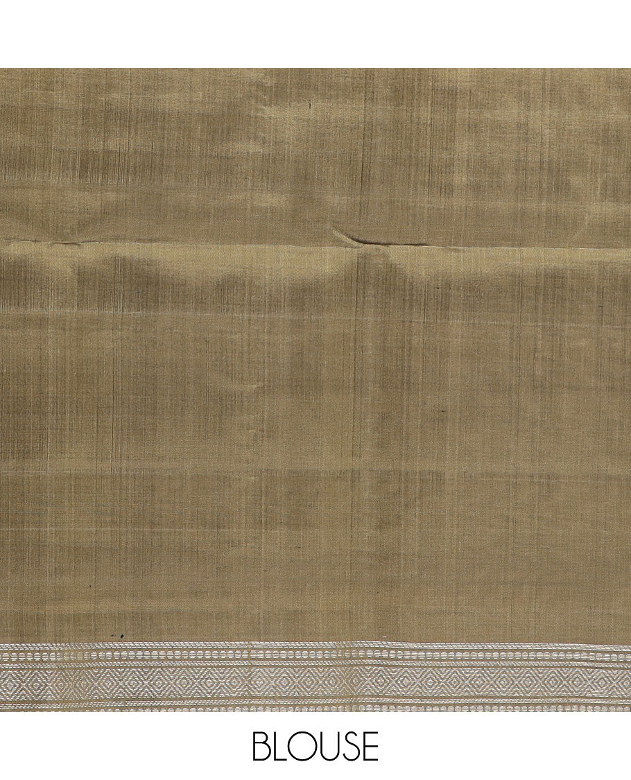 Wine color geometric patterned soft silk saree, contrast border & pallu of geometric patterns