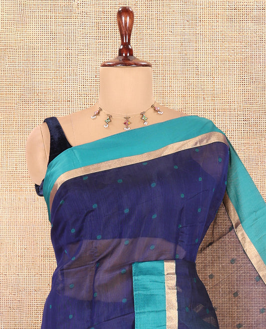 Navy Blue Semi-Silk Cotton Saree