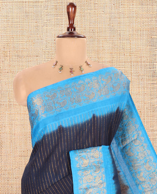 Navy Blue Sungudi Cotton Saree