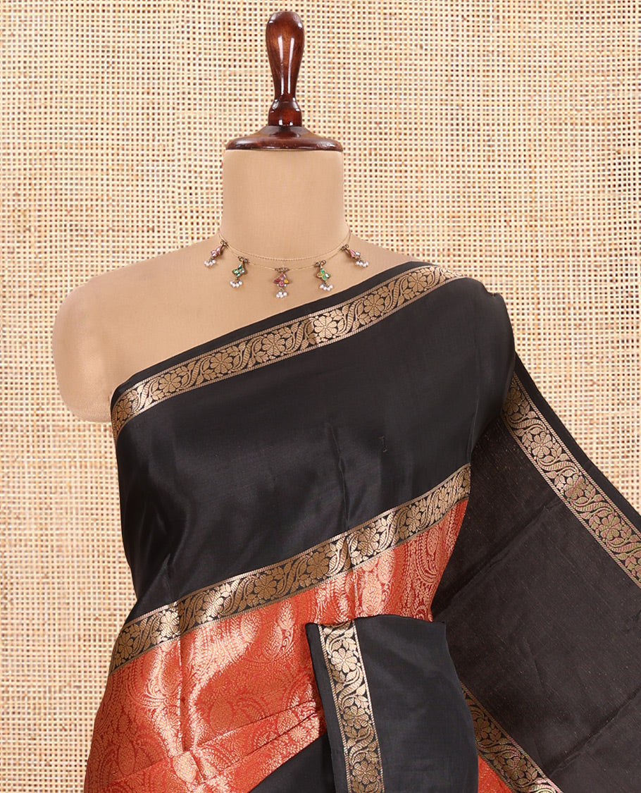 Red Semi-Katan Silk Saree