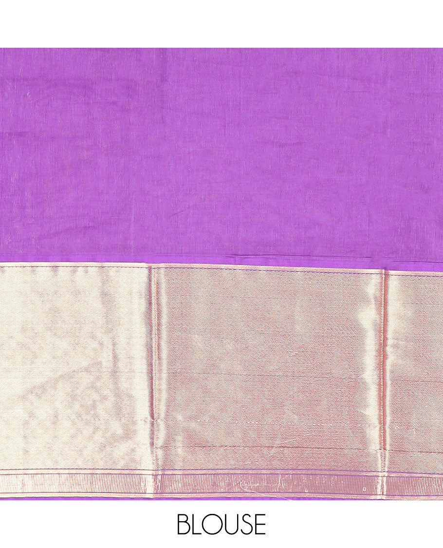 Red argyle design silk cotton saree with contrast floral design & jacquard design pallu