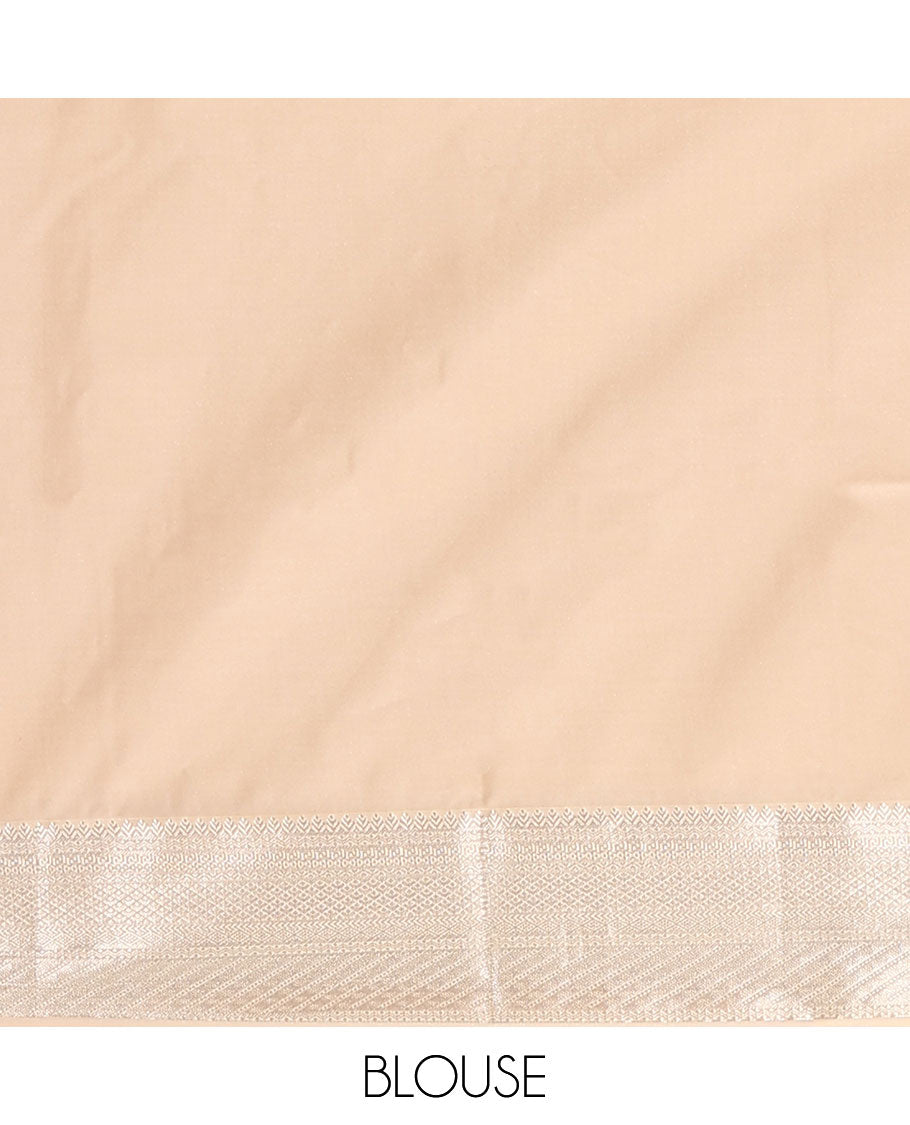 Red zari buttas soft silk saree, contrast traditional zari design border, and jaal pallu