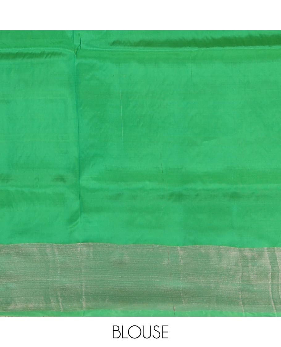 Orange zari buttas Uppada saree, contrast bavanji border, and paisley pallu