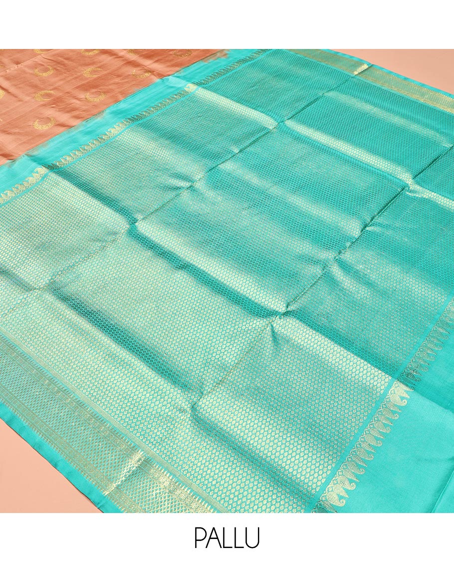 Peach Venkatagiri Silk Saree