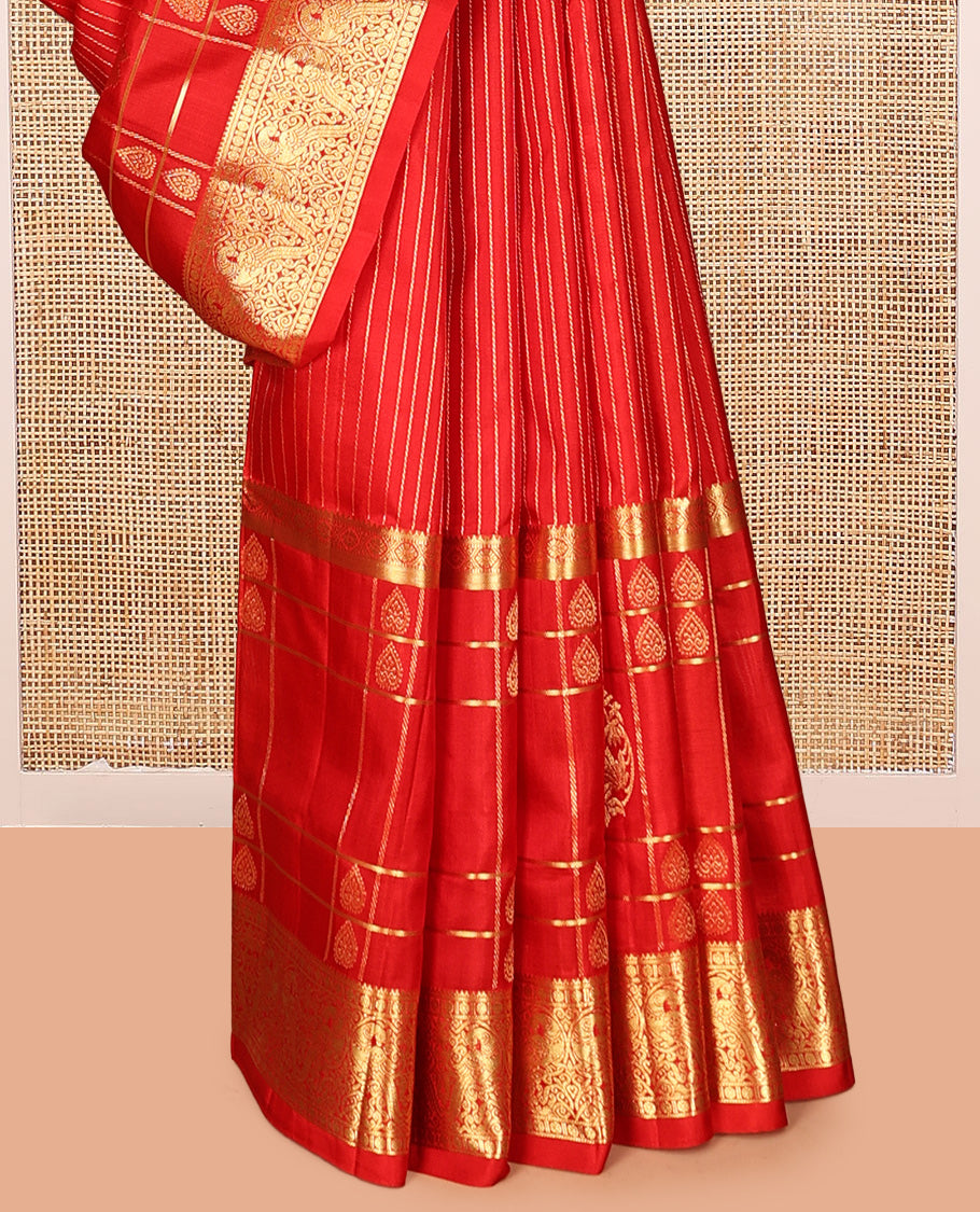 Red Venkatagiri Silk Saree