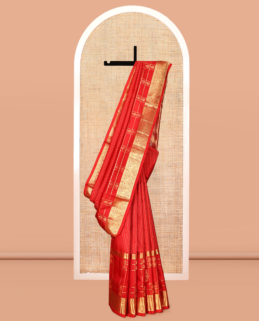 Red Venkatagiri Silk Saree
