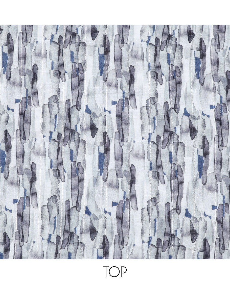 Blue material chudidhar set, abstract printed linen top, solid santoon bottom & abstract printed linen dupatta