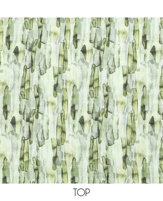 Green material chudidhar set, abstract printed linen top, solid santoon bottom & abstract printed linen dupatta