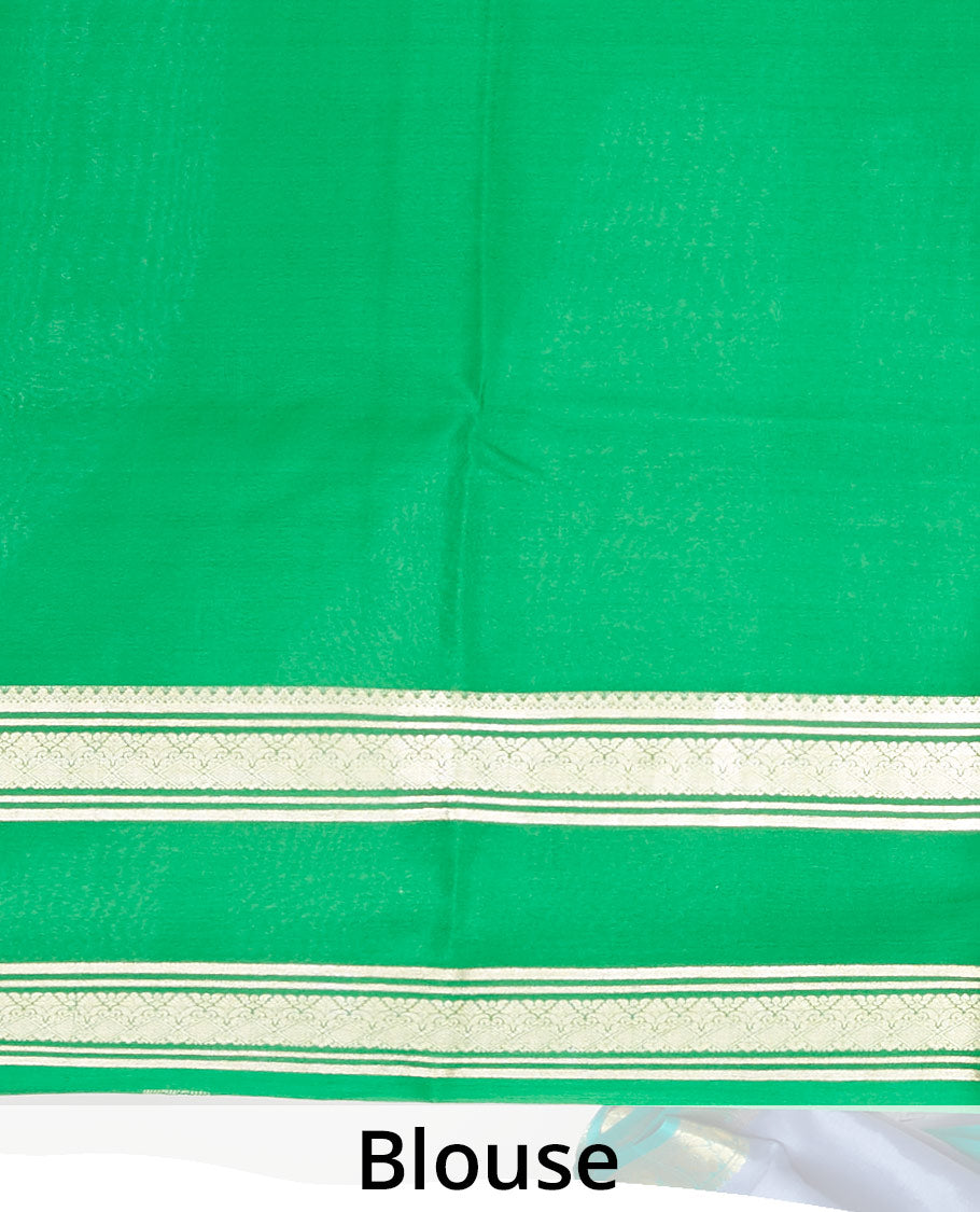 Maroon plain design mysore silk saree, contrast traditional zari border & pallu of zari stripes