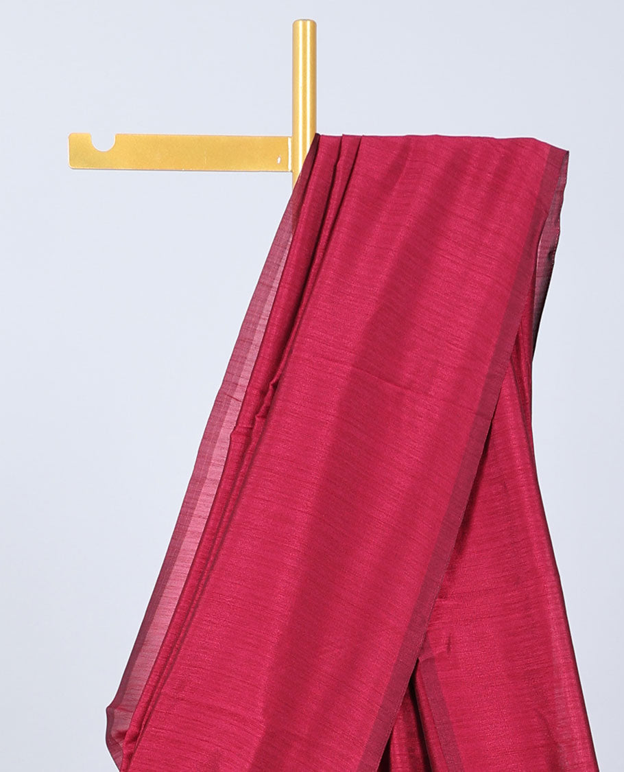 Borderless maroon kamala silk saree, floral motifs digital printed blouse 