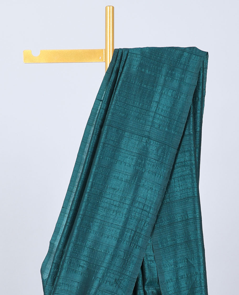Borderless blue plain kamala silk saree, contrast intricately printed blouse 