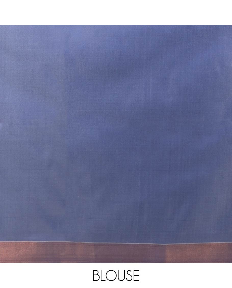 Green fancy saree with zari buttas, zari border & contrast pallu of ogee patterns