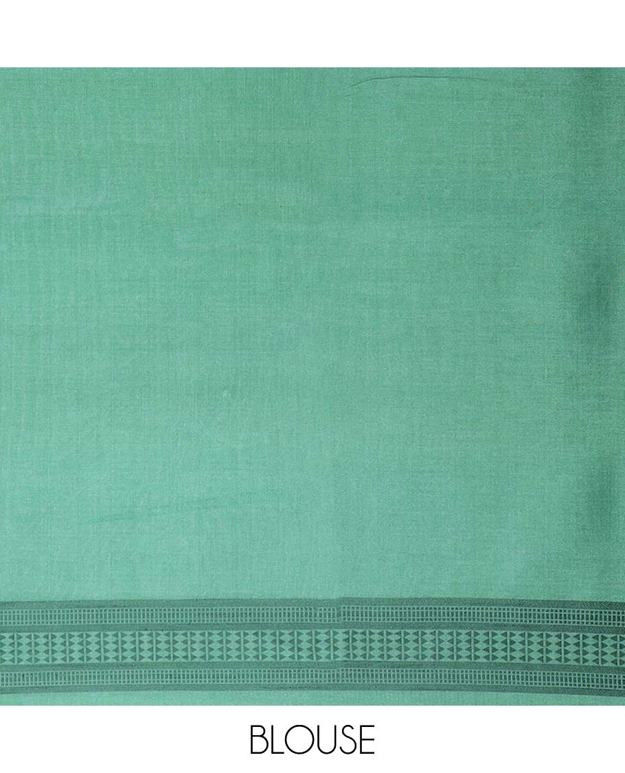 Borderless peach striped Semi banaras tussar saree, self-pallu of traditional designs