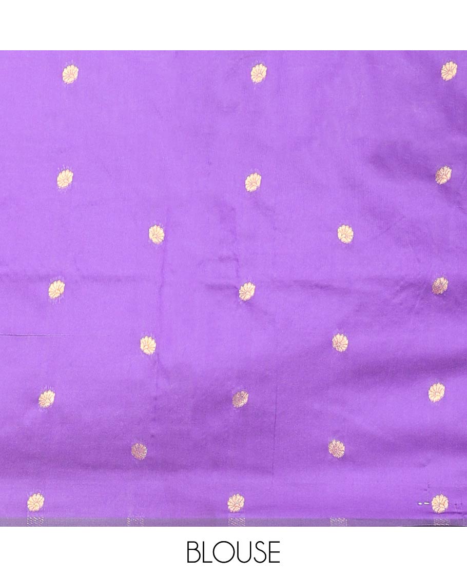 Brown floral jacquard Semi banaras tissue saree, contrast traditional design border & intricately designed pallu