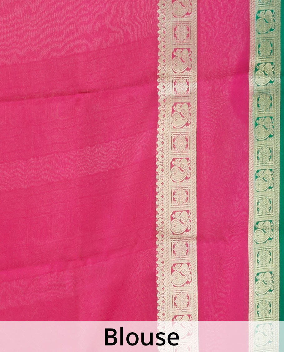 Black mysore silk saree with zari buttas, contrast rettai pettu border of peacock & floral designs 