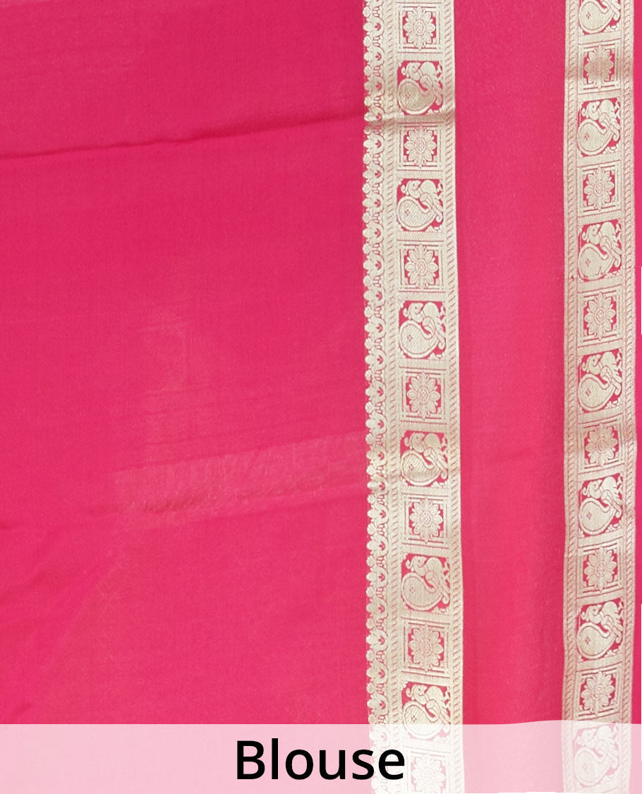 Brown mysore silk saree with zari buttas, contrast rettai pettu border of peacock & floral designs