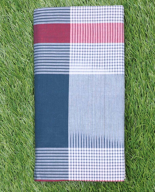 Multi-color vertical & horizontal striped cozy pure cotton lungi
