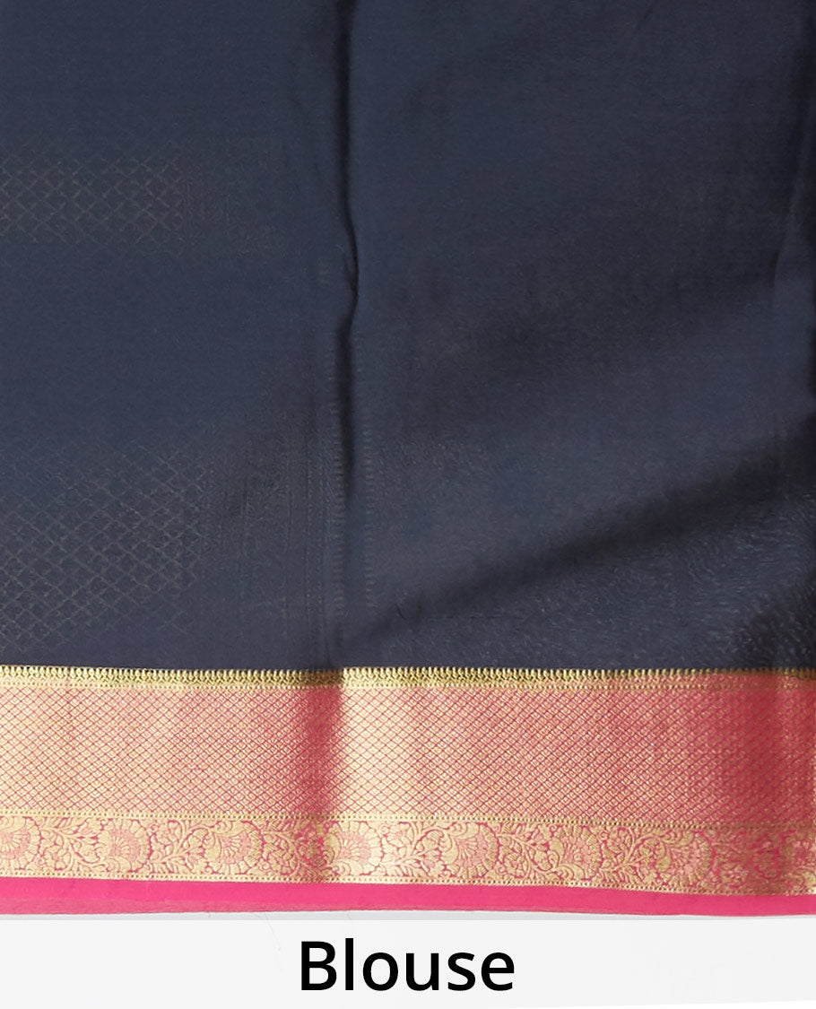 Black jaal design & zari buttas mysore silksaree, contrast traditional design zari border & pallu of intricate designs