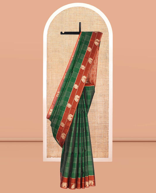 Green Mayuri Lite Silk Mix Saree