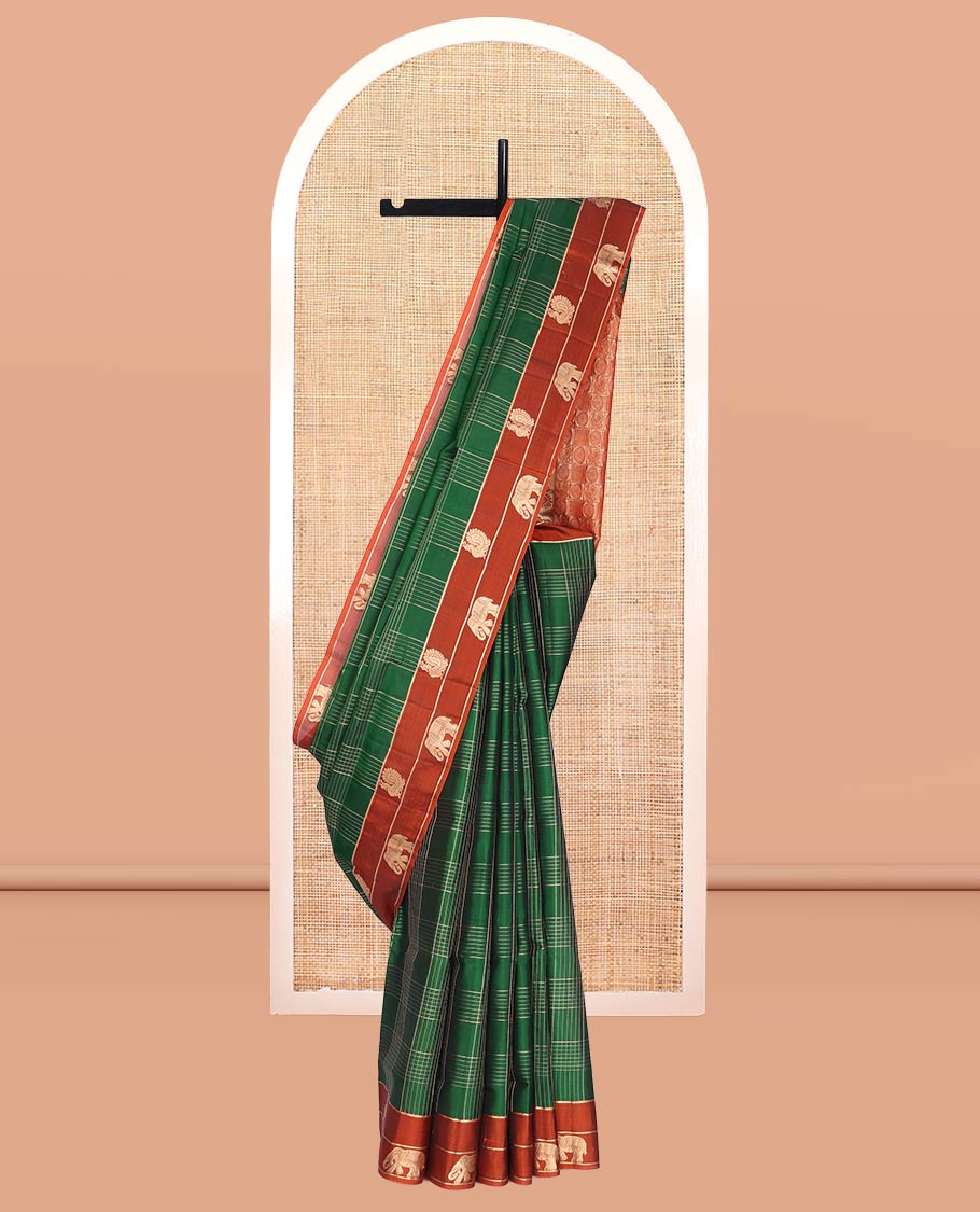 Green Mayuri Lite Silk Mix Saree