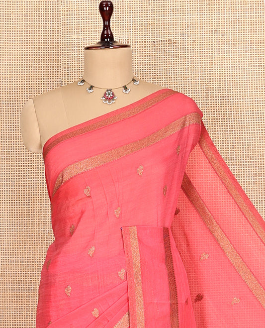 Pink Fancy Crepe Saree
