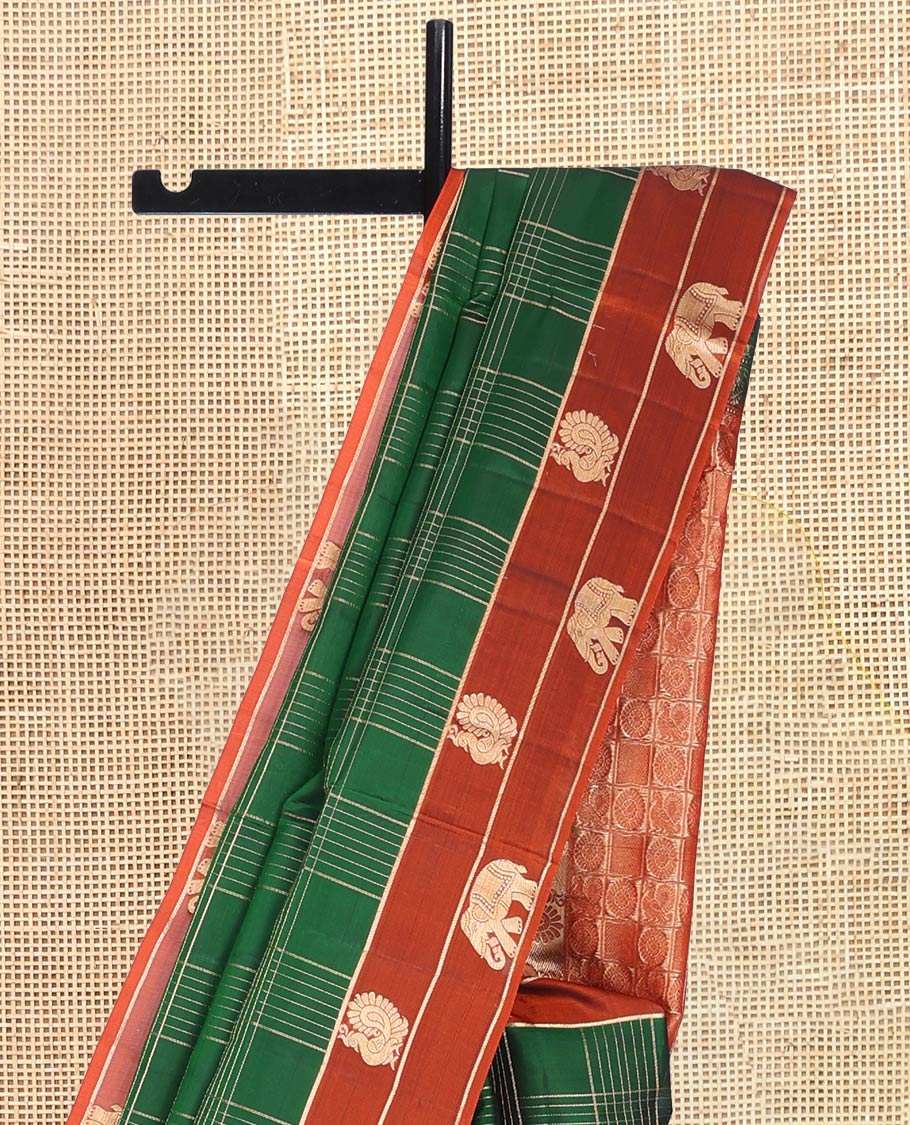 Green Mayuri Lite Silk Mix Saree
