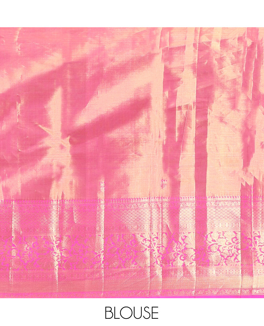 Pink Kanchipuram Tissue Silk Saree