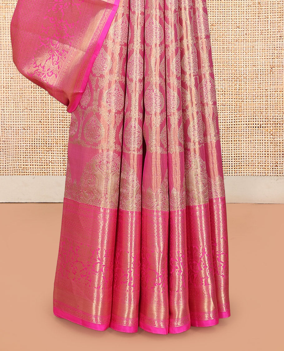 Pink Kanchipuram Tissue Silk Saree